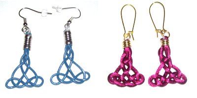 earrings triangle macrame triquetra