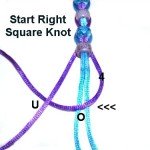Square knot Step 1